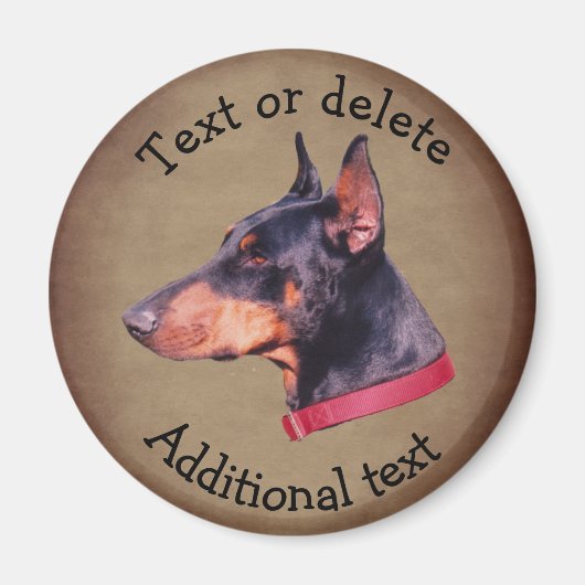 Dobermann Pinscher Hund personalisiert Magnet (Vorne)