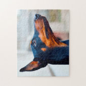 Dobermann Pinscher Hund. Puzzle (Vertikal)