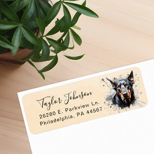 Dobermann Pinscher-Hund Rücksendeetikett