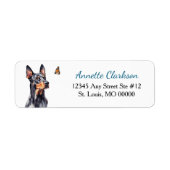 Dobermann Pinscher Hund Schmetterling Wunder (Vorne)