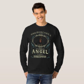 Dobermann Pinscher Hund Schutzengel T-Shirt (Vorne ganz)