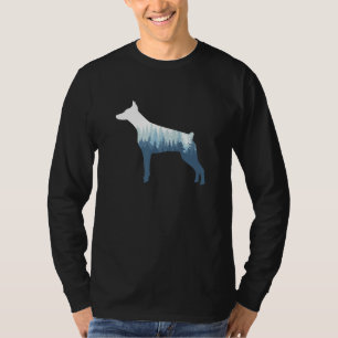Dobermann Pinscher Hund Silhouette Outdoor Natur T-Shirt