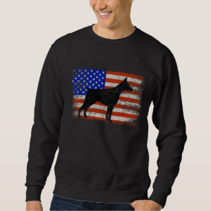 Dobermann Pinscher Hund Vintage Amerikanische USA- Sweatshirt