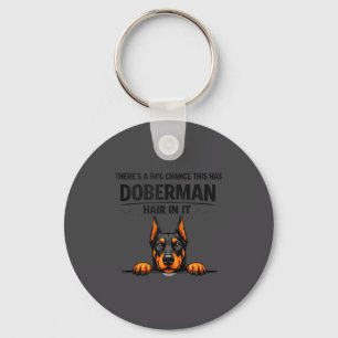 Dobermann Pinscher Hundefrau Haart Illustration Schlüsselanhänger