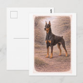 Dobermann Pinscher im Vintage-Stil Postkarte (Vorne/Hinten)