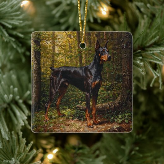 Dobermann Pinscher Keramikornament (Baum)