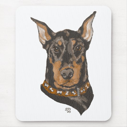 Dobermann-Pinscher-Kopfstudie Mousepad (Vorne)