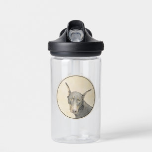 Dobermann Pinscher Malerei - Originale Hunde Kunst Trinkflasche