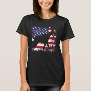 Dobermann Pinscher Patriotische Amerikanische Flag T-Shirt