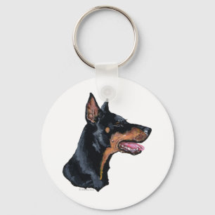 Dobermann Pinscher Profil Schlüsselanhänger