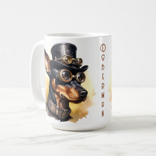 Dobermann Pinscher Steampunk Hund Kaffeetasse