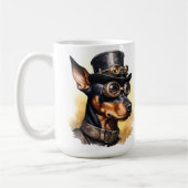 Dobermann Pinscher Steampunk Hund Kaffeetasse (Links)