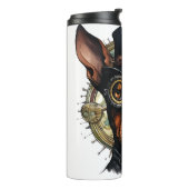 Dobermann Pinscher Steampunk-Hund Thermosbecher (Nach links gedreht)