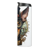 Dobermann Pinscher Steampunk-Hund Thermosbecher (Nach rechts gedreht)