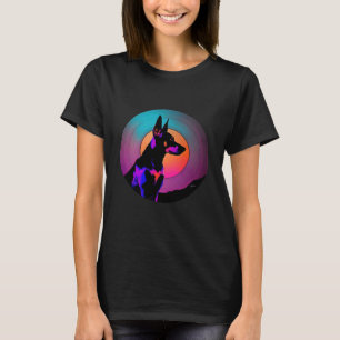 Dobermann Pinscher Synthwave 80er Retrowave-Ästhet T-Shirt
