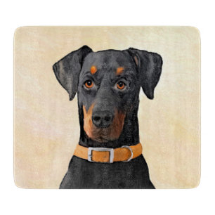 Dobermann Pinscher Ungestutzt Malerei Original Kun Schneidebrett