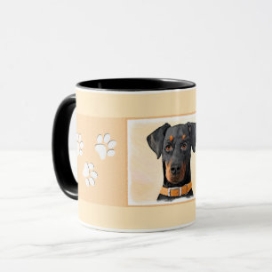 Dobermann Pinscher Ungestutzt Malerei Original Kun Tasse