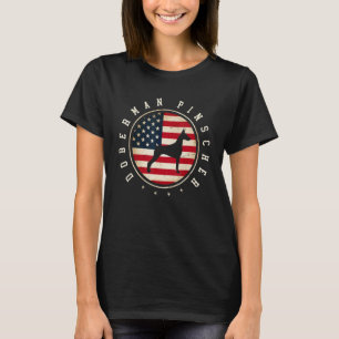 Dobermann Pinscher USA-Flagge 4. Juli Hundemutter T-Shirt