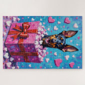 Dobermann Pinscher Valentinstag Marshmallow Puzzle (Horizontal)