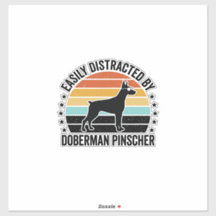 Dobermann Pinscher Vintage-Sonnenuntergang Grafik  Aufkleber