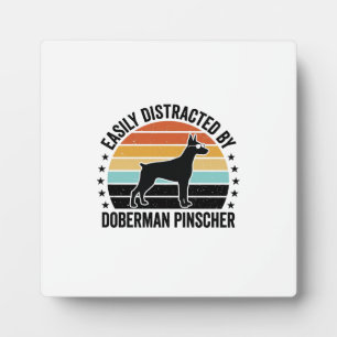 Dobermann Pinscher Vintage-Sonnenuntergang Grafik- Fotoplatte