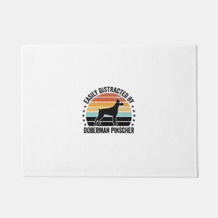 Dobermann Pinscher Vintage-Sonnenuntergang Grafik  Fußmatte