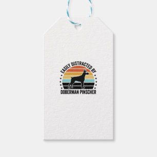 Dobermann Pinscher Vintage-Sonnenuntergang Grafik Geschenkanhänger