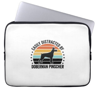 Dobermann Pinscher Vintage-Sonnenuntergang Grafik  Laptopschutzhülle