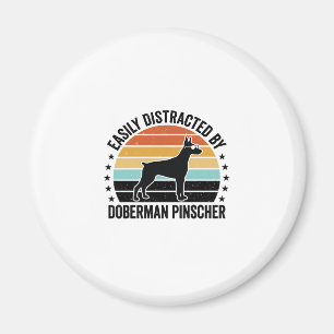 Dobermann Pinscher Vintage-Sonnenuntergang Grafik Magnet