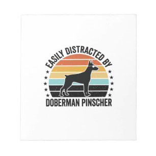 Dobermann Pinscher Vintage-Sonnenuntergang Grafik Notizblock