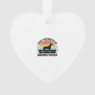 Dobermann Pinscher Vintage-Sonnenuntergang Grafik  Ornament