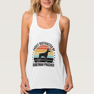 Dobermann Pinscher Vintage-Sonnenuntergang Grafik Tank Top