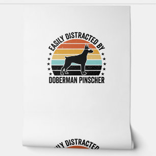 Dobermann Pinscher Vintage-Sonnenuntergang Grafik  Tapete