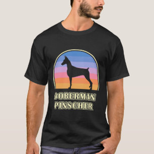 Dobermann Pinscher Vintage-Sonnenuntergang Hund T-Shirt