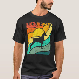 Dobermann Pinscher Vintage Sonnenuntergang Mama Pa T-Shirt