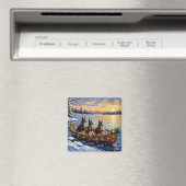 Dobermann Pinscher Weihnachtsboot Urlaub Magnet (In Situ (Geschirrspüler))