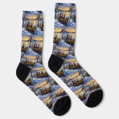 Dobermann Pinscher Weihnachtsboot Urlaub Socken (Rechts)
