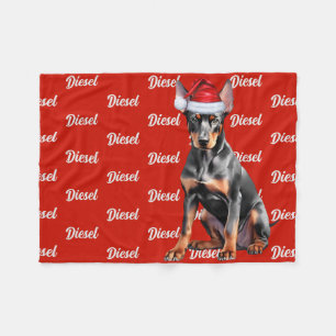 Dobermann Pinscher Weihnachtsmann-Hund Benutzerdef Fleecedecke