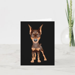Dobermann Pinscher Welpen-Hund Notizkarte Schwarz Karte