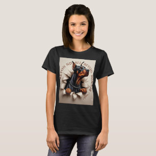 Dobermann Pinscher zerrissenes Papier Grafik T-Shi T-Shirt