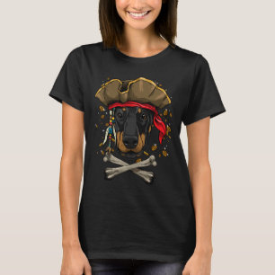 Dobermann Pirate Dog Halloween Piratenflagge T-Shirt