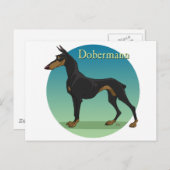Dobermann Postkarte (Vorne/Hinten)