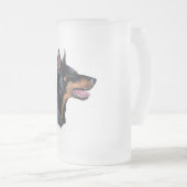 Dobermann Profil Mattglas Bierglas (VorderseiteRechts)