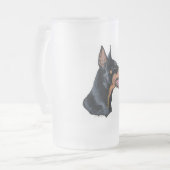 Dobermann Profil Mattglas Bierglas (Vorderseite Links)