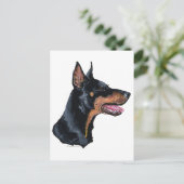 Dobermann Profil Postkarte (Stehend Vorderseite)
