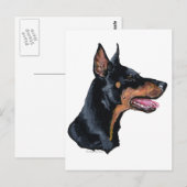 Dobermann Profil Postkarte (Vorne/Hinten)