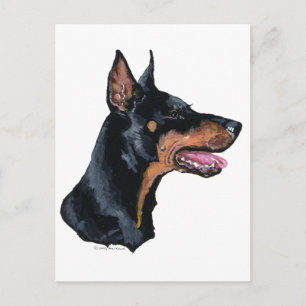Dobermann Profil Postkarte