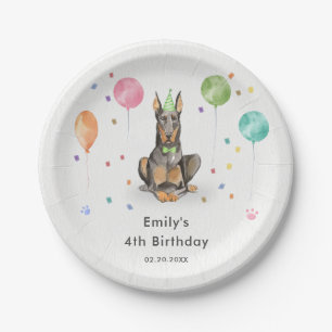 Dobermann Puppy Dog Kindergeburtstag Party Pappteller