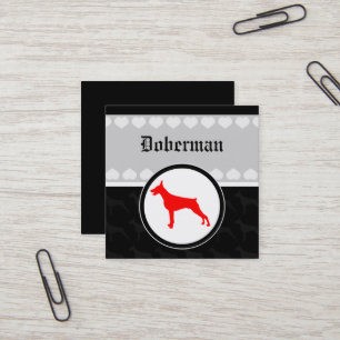 Dobermann Quadrat Quadratische Visitenkarte