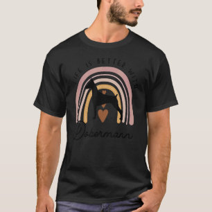 Dobermann Rainbow Dog Mama T-Shirt